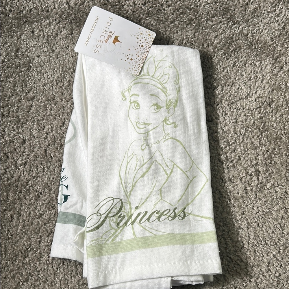 Disney Princess Kitchen Towel - White and Green